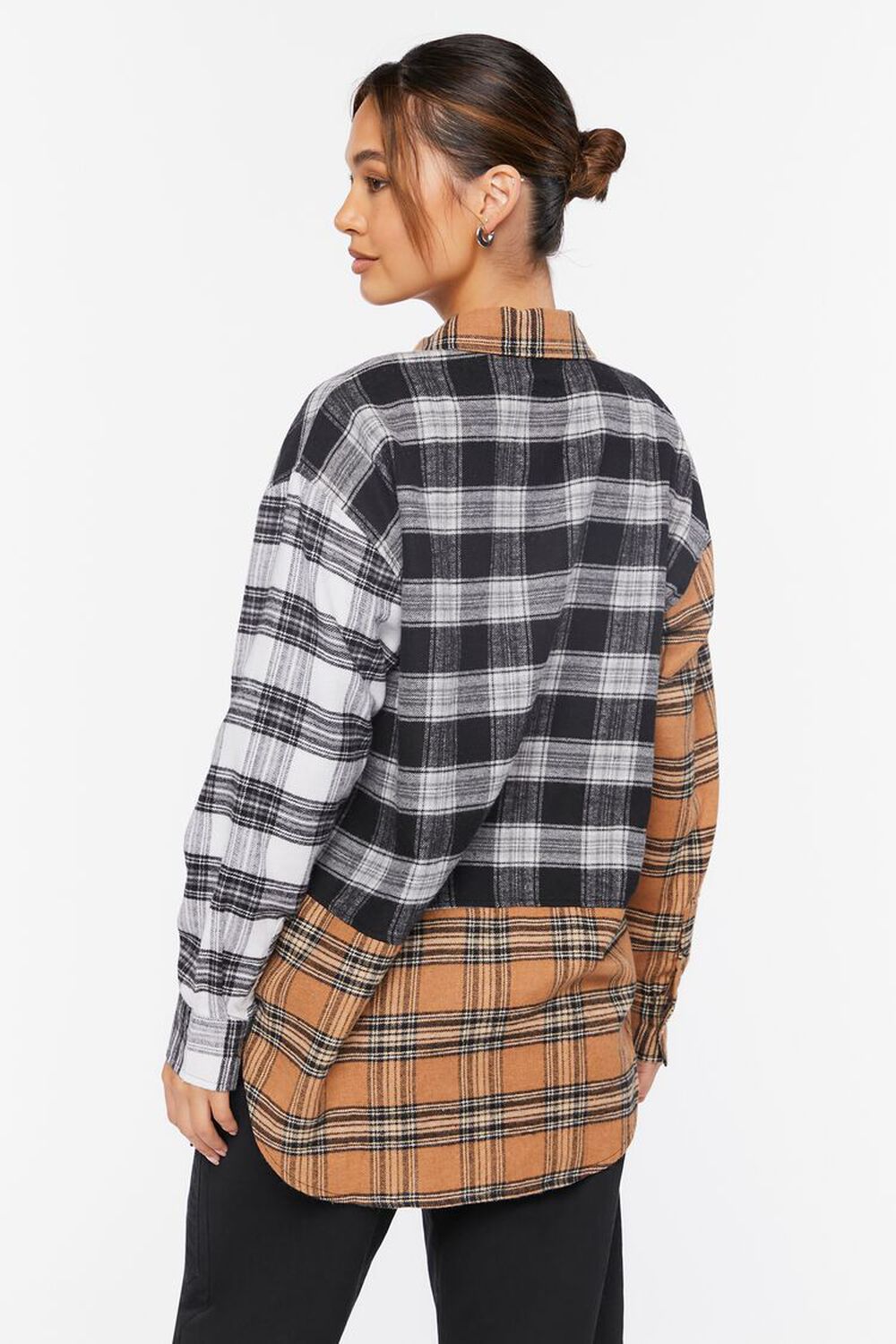 WHITE/MULTI Reworked Plaid Flannel Shirt, image 3