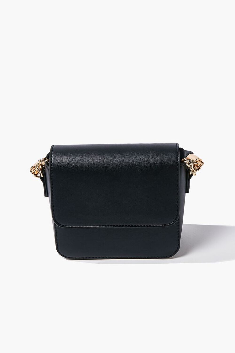 BLACK Ruched Faux Leather Crossbody Bag, image 1