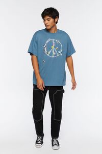 BLUE/MULTI Barbed Wire Peace Sign Graphic Tee, image 4