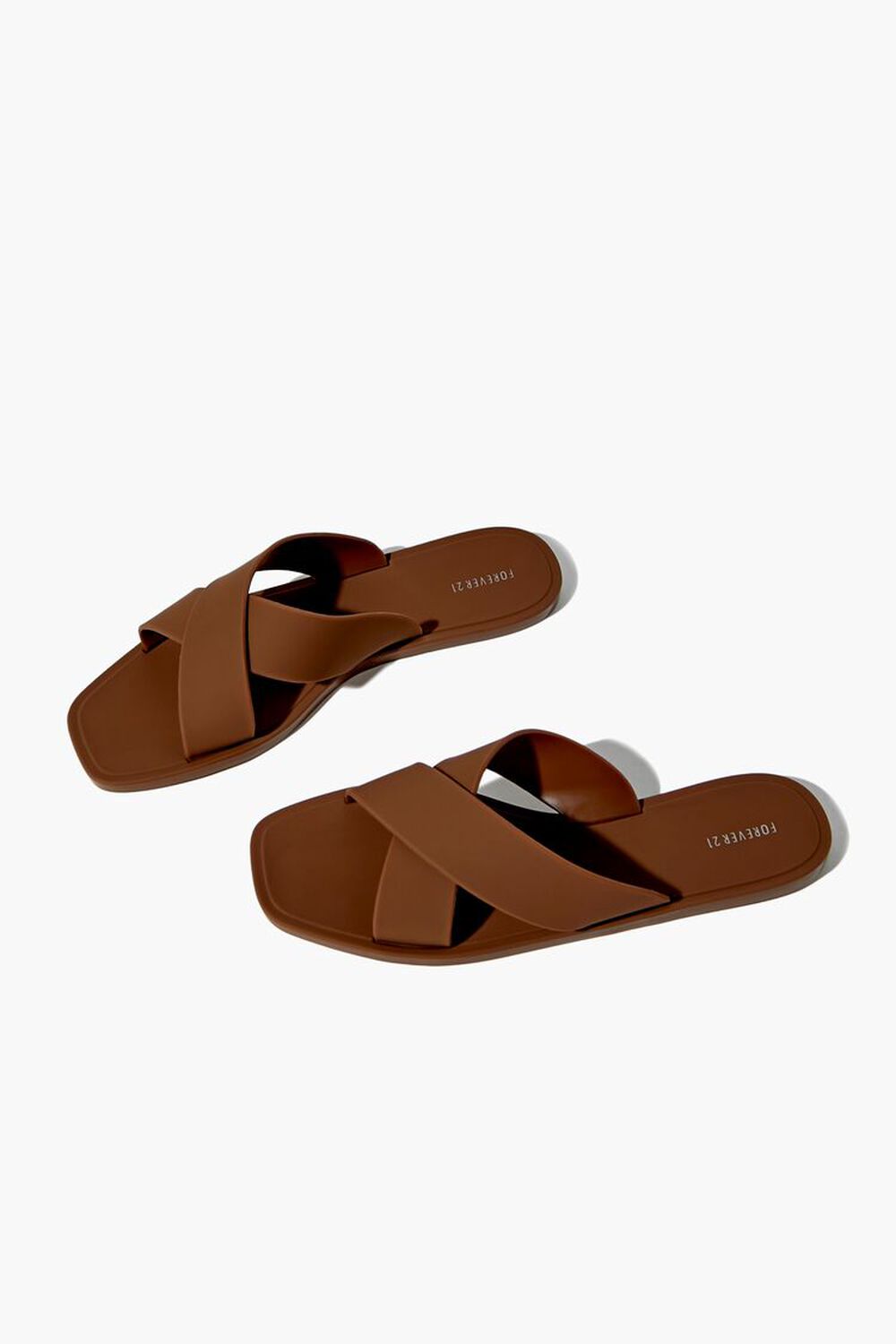 BROWN Crisscross Slip-On Sandals, image 1