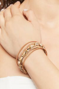 GOLD/TAN Layered Chain Bracelet, image 1