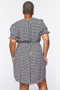 BLACK/WHITE Plus Size Houndstooth Mini Dress, image 4