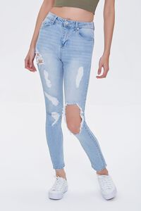LIGHT DENIM Recycled Cotton 12% High-Rise Skinny Jeans, image 1
