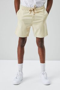 KHAKI Cotton-Blend Drawstring Shorts, image 2