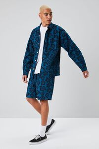 BLUE/BLACK Tropical Floral Print Jacket, image 4