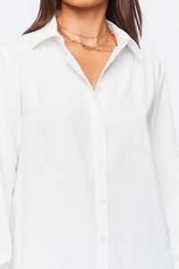 IVORY Poplin Button-Front Shirt, image 5