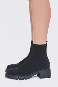 BLACK/BLACK Lug-Sole Sock Booties, image 2