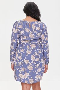 BLUE/MULTI Plus Size Floral Mini Dress, image 3