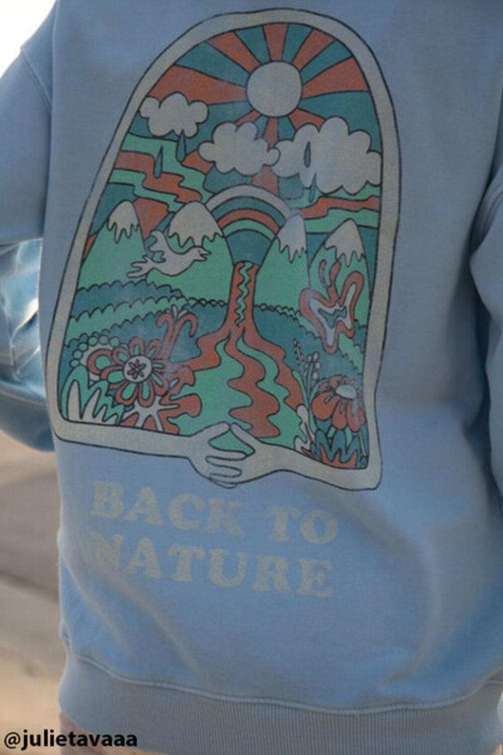 BLUE/YELLOW Back to Nature Graphic Sweatshirt, image 2