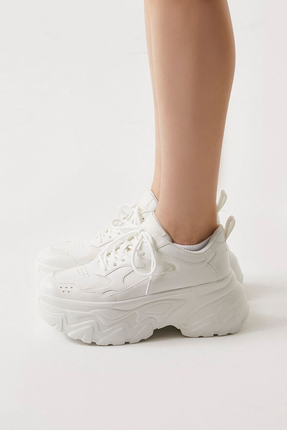 WHITE Chunky Platform Sneakers, image 2