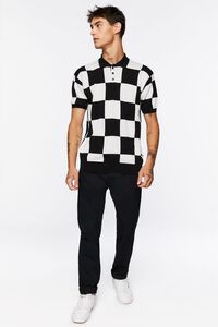 BLACK/WHITE Checkered Polo Shirt, image 4