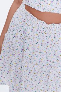 WHITE/MULTI Plus Size Floral Print Mini Skirt, image 6