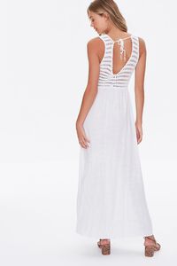 WHITE Gauze & Open-Knit Combo Dress, image 3