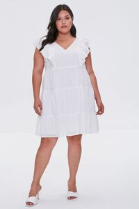 Plus Size Ruffle-Trim Mini Dress, image 4