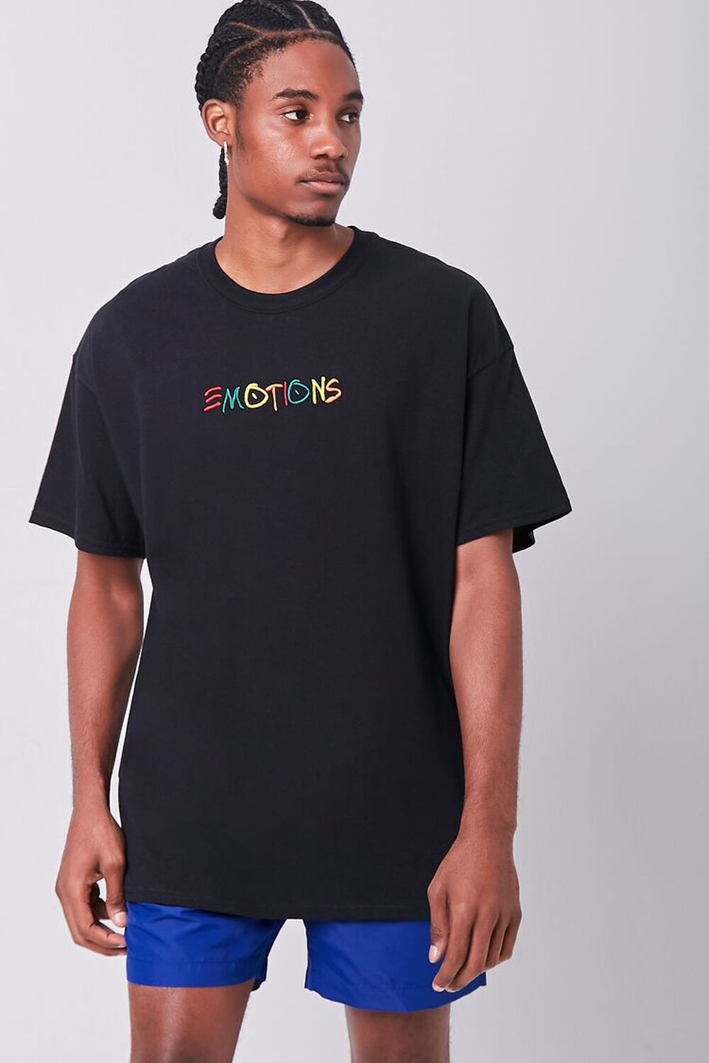 BLACK/MULTI Emotions Embroidered Graphic Tee, image 1