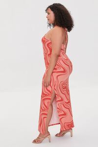 PINK/RED Plus Size Abstract Print Maxi Dress, image 2
