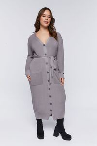 CASTLEROCK Plus Size Belted Sweater-Knit Midi Dress, image 7