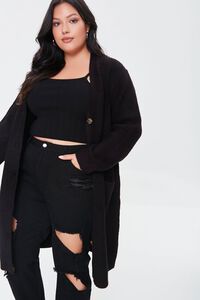 BLACK Plus Size Duster Cardigan Sweater, image 1