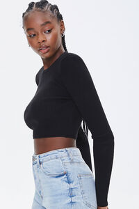 Shoulder-Pad Cropped Sweater, image 2