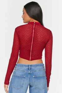 BURGUNDY Netted Mesh Bustier Top, image 3