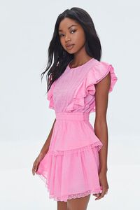 PINK ICING Clip Dot Lace Ruffled Mini Dress, image 2