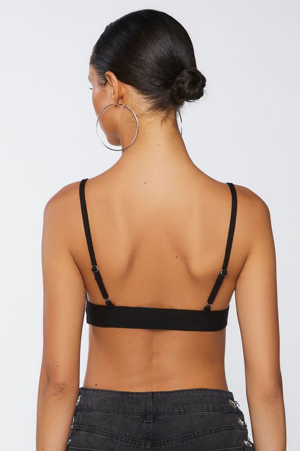 BLACK Sweater Knit Triangle Cropped Cami, image 3