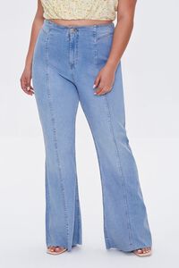 MEDIUM DENIM Plus Size High-Rise Flare Jeans, image 2