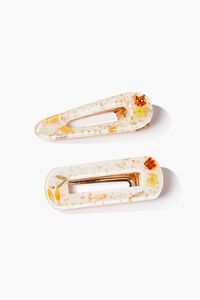 WHITE/YELLOW Floral Hair Clip Set, image 1