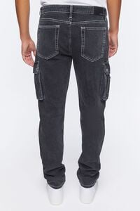 BLACK Slim-Fit Denim Cargo Pants, image 4