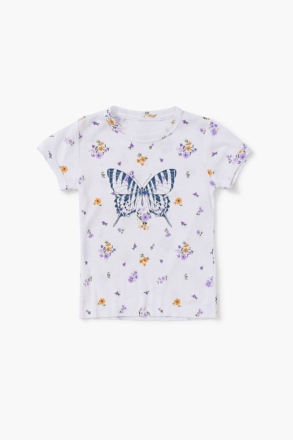 WHITE/MULTI Girls Butterfly Graphic Tee (Kids), image 1