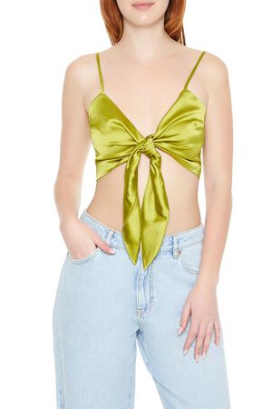 Satin Bow Cropped Cami