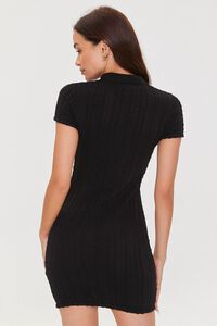 BLACK Cable Knit Bodycon Dress, image 3