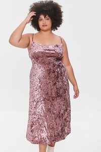 WINE Plus Size Crushed Velvet Dress, image 4