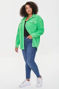 GREEN Plus Size Fleece Shacket, image 4