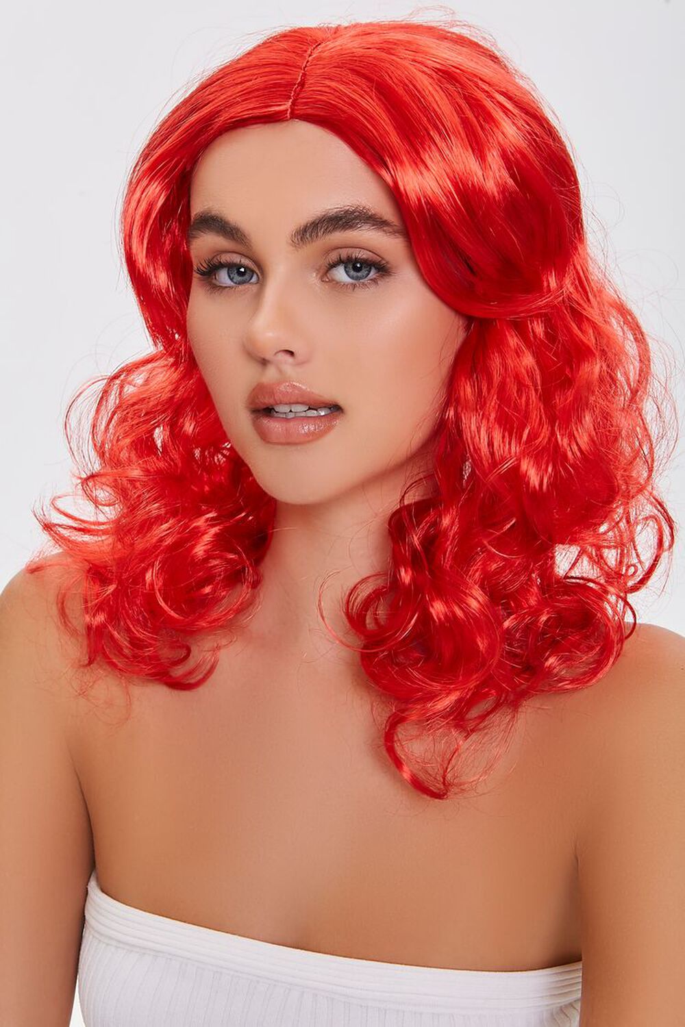 RED Synthetic Curly Wig, image 1