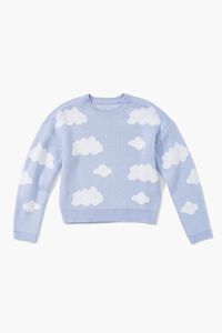 BLUE/MULTI Girls Cloud Pattern Sweater (Kids), image 1