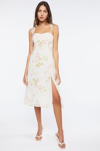 IVORY/MULTI Floral Print Sweetheart Dress, image 1