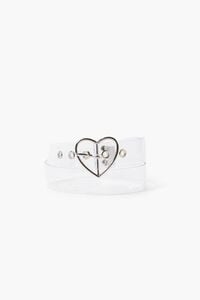 CLEAR/SILVER Heart-Buckle Clear Hip Belt, image 3