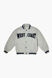 GREY/MULTI Kids West Coast Graphic Bomber Jacket (Girls + Boys), image 1