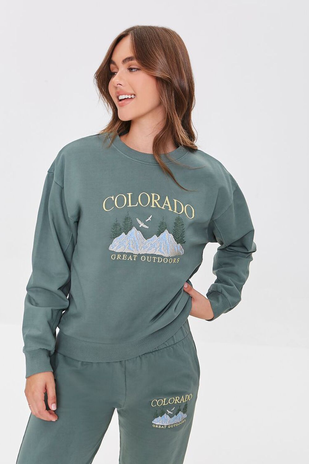 GREEN/MULTI Embroidered Colorado Pullover, image 1