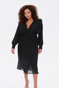 BLACK Plus Size Accordion-Pleated Dress, image 4