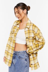 YELLOW/MULTI Plaid Button-Up Shacket, image 2