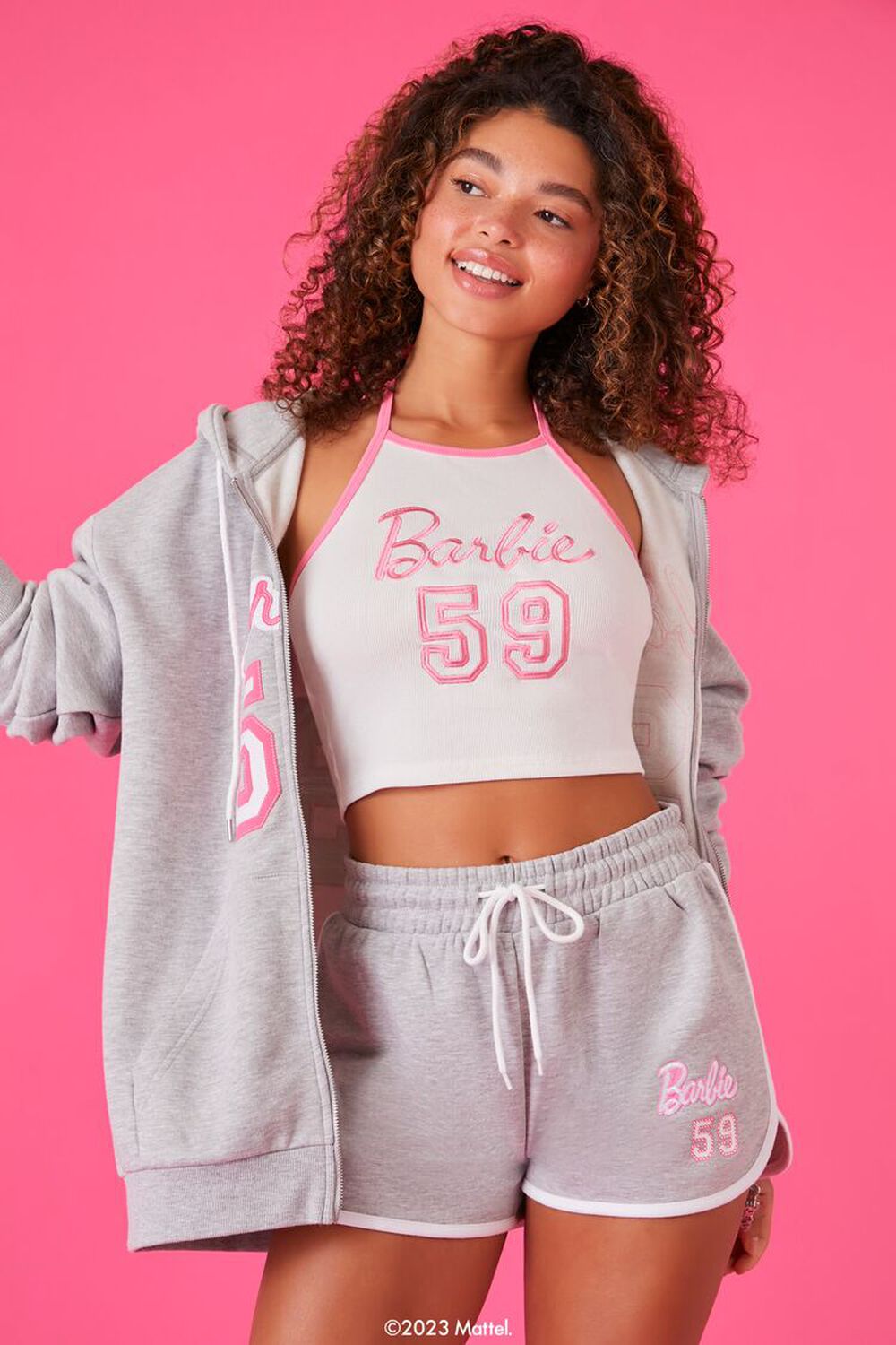 Forever 21 Embroidered Barbie Ringer Shorts