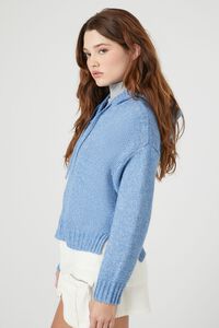DUSTY BLUE Hooded Zip-Up Sweater, image 2