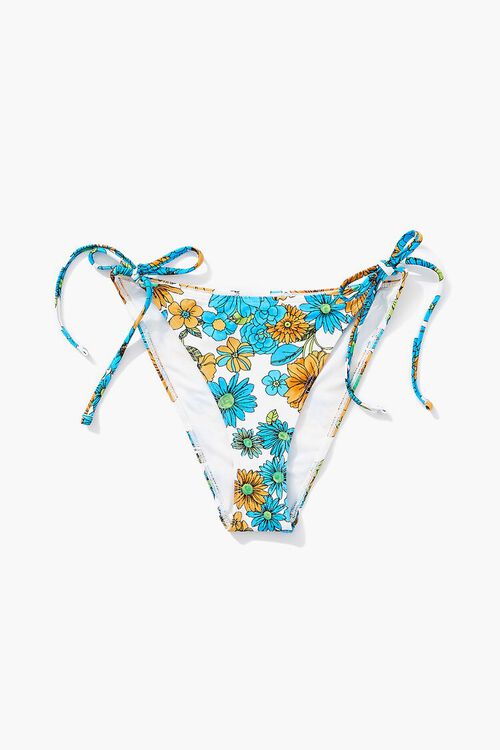 BLUE/MULTI Floral Print String Bikini Bottoms, image 5