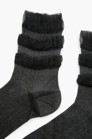 Ruffle-Trim Crew Socks
