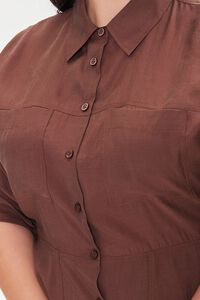 BROWN Plus Size A-Line Shirt Dress, image 5