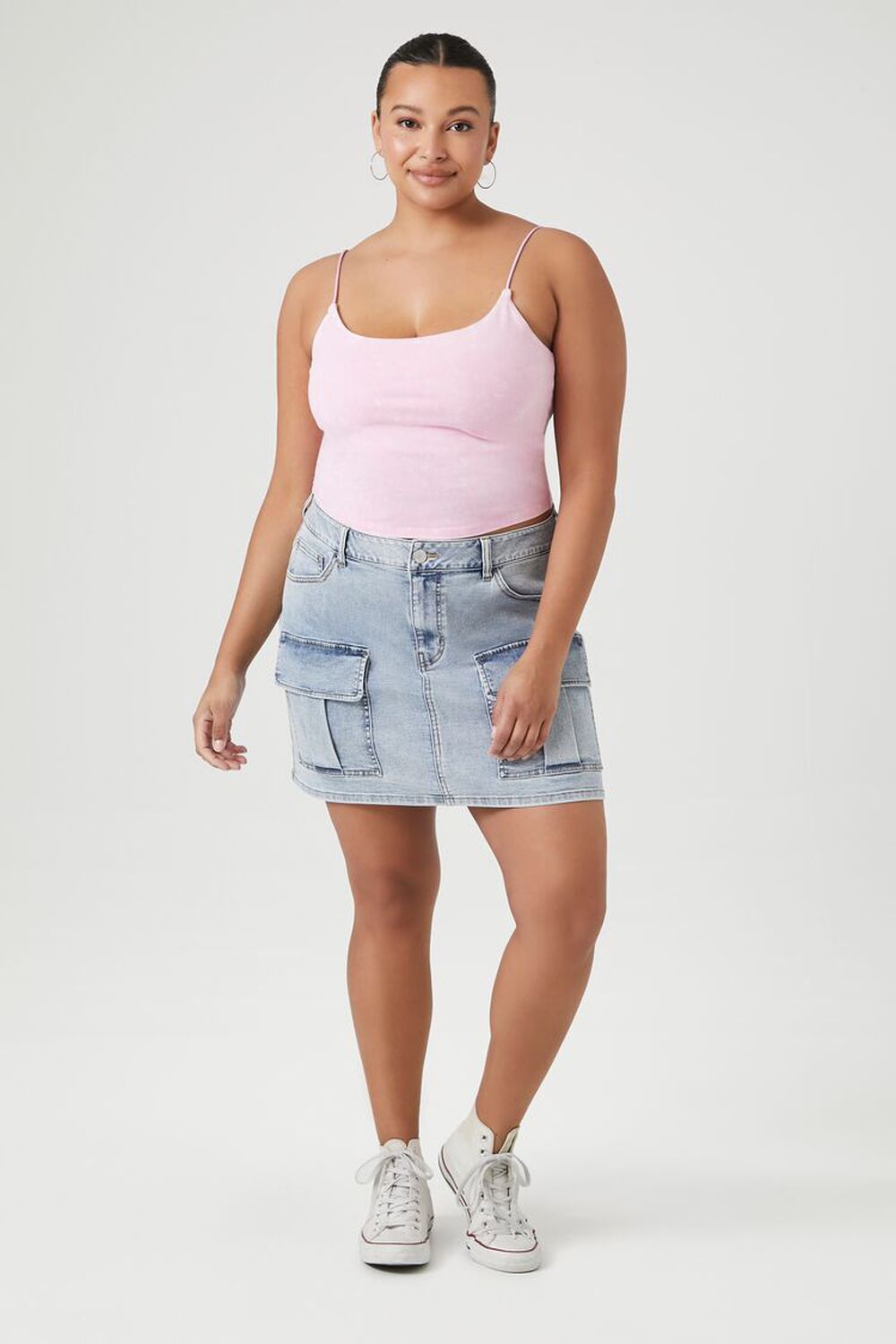 Plus Size Mineral Wash Cropped Cami