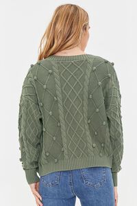 SAGE Ball Cable Knit Cardigan Sweater, image 3