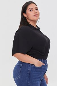 BLACK Plus Size Cropped Shirt, image 2